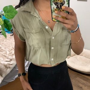 Cropped Button Up Shirt